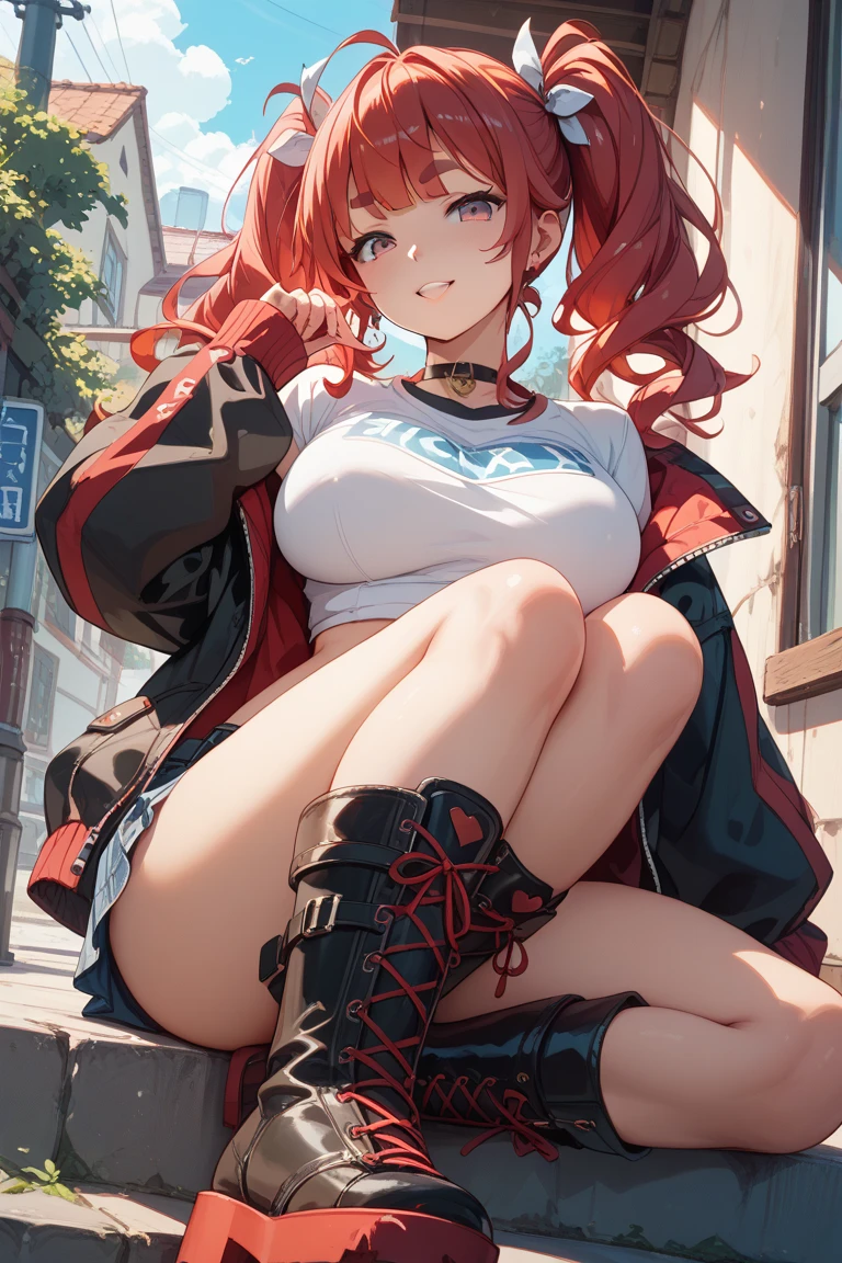 The most beautiful and sexy punk rock girls, rainbow colored hair, yellow eyes, wearing a hoodie, Graphic T-shirt and ripped skinny jeans, huge huge tits, showing cleavage, lots of tattoos and piercings, background doodle elements, perfect masterpiece, high quality, High resolution