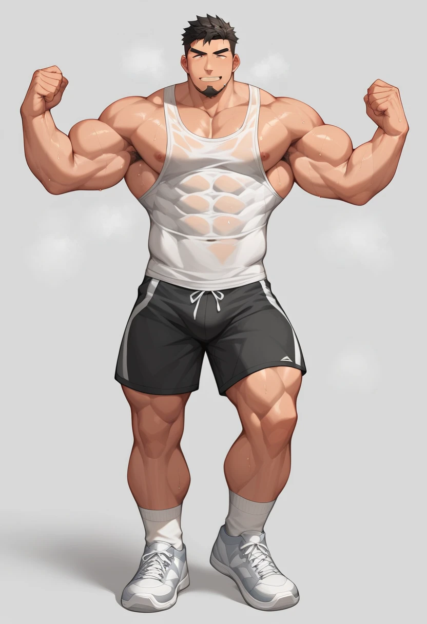 full body in image, masculine pose, unique hair, full man, jogger pants, male body, slender body, short hair, full body, hot body, sexy male body, dinamic pose, six patch. detalied pose, body, simple background, expressive face, focus on face, line art, sketch
