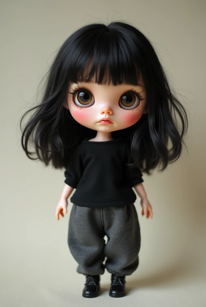 
I created a Minecraft profile picture with a teenage doll with medium dark skin with a gray hat, medium long black hair and a gray sweater with black fire details
