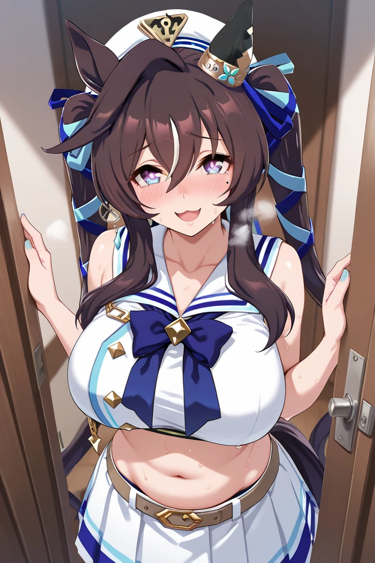 (nsfw,)(tsukioka kogane,tsukioka kogane\\idolmaster\\,gigantic breast,ponytail hair,hairbow),((solo girl)),((Perfect body,))((Super beautiful,))((High quality,))((Heavy breathing,sweat, Sweaty and wet all over,)),backlit,shiny glossy,gigantic breast, Looking at Viewer,((Beach side,cowboy shot,)),After sunburn,shyly,(half open eyes,)squatting and straddling,spread legs,((shimakaze costume)),