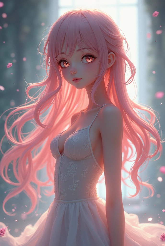 loli, anime girl, symmetrical, high-detail RAW color photography professional close-up photography, [:(highly detailed face: 1.2):0.1], (PureErosFace_V1:0.6),

a very fit 17-year-old girl, looking at the viewer, distance vision, long curly blonde hair, full body, super fit body, (very narrow waist)), flat belly, flat abdomen, pores, real human skin, pale white skin, happy, breathtaking eyes, firm look at the viewer,

((tight pink underwear)), ((pink bra)), diamond necklace, earrings, ((high lace stocking)),

sexy, smiling, firm medium chest, f cup, firm chest, round chest, ((long legs slightly open)), sexy hip, ((beautiful leg)),

lens flare, shadow, natural lighting, hard focus, grain of film, photographed with a Sony a9 II Mirrorless camera, by Laurence Demaison, --auto --s2
