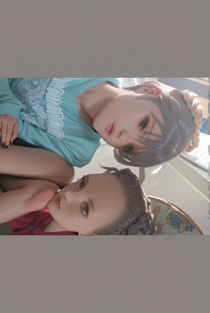 Lesbian couple(Having sex),Summer knit with short hair and white, summer knit, Short hair, short hair with bangs, Cute face girl, Cute little face in portrait, French Bob, pale fair skin!!, short brown hair and large eyes, soft portrait shot 8 k, beautiful light big eyes, Beautiful young girl, Young girl in a bob cut, Top image quality, masutepiece, Notes of Leonardo da Vinci da Vinci, Set against the backdrop of Leonardo da Vinci's manuscripts,See-through gowns,Chest exposed,girl woman hug,time々barechested,Two people kissing.Touching the chest,Kiss on the chest,Licking the nipples,Insert your finger into the crotch,oral sex,Intense oral sex,urinate、Scream,my pussy is dripping wet,masturbation,Vibrator,open one's legs,