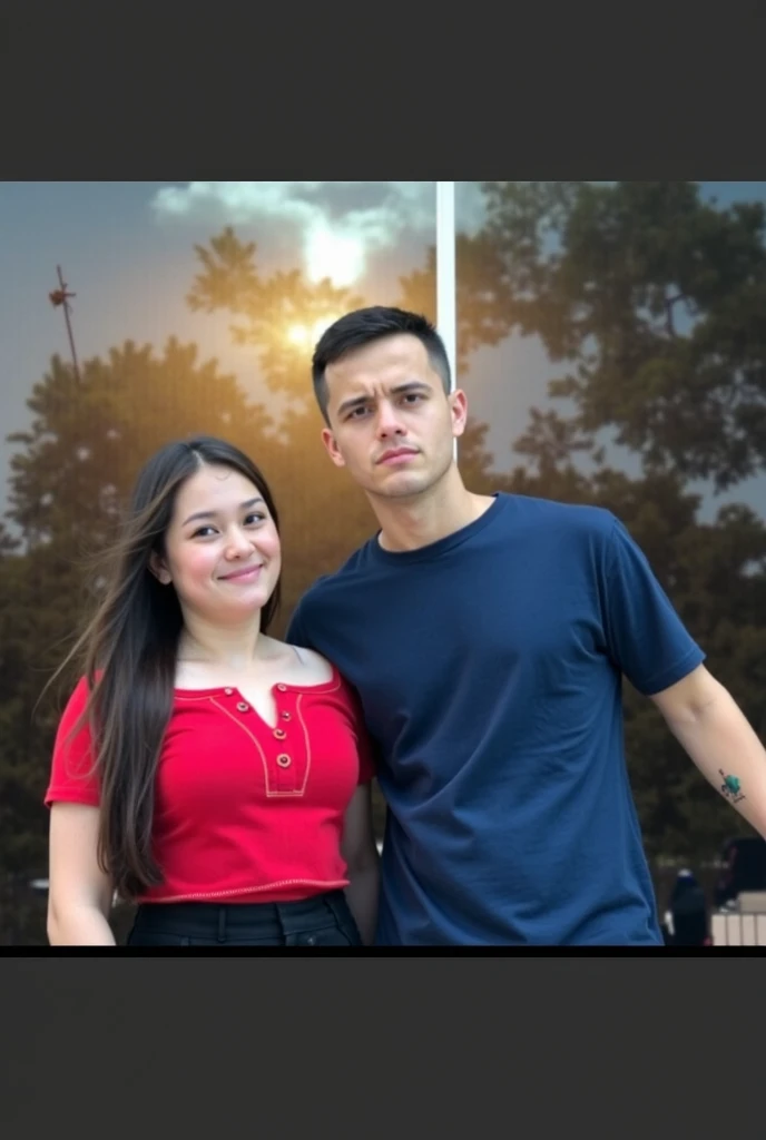 there is a man and woman standing next to each other, Directed by: Nandor Soldier, they are in love, Photo Session, olhando um para o outro sem pensar, Photo Session, 1614572159, Amando, Directed by: David Ruby, par, em um parque, Me ajuda, Directed by: Milton Menasco, no Parque