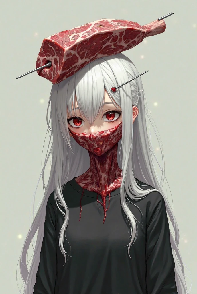 ((best qualityer)), ((work of art)), (detailded), 1 girl, ombro to ombro sweater, long light pink hair,light blue eyes, ((big boobies)), psycho smile, holding an axe,((stained with blood)), ((Face covered in blood)),roupa stained with blood