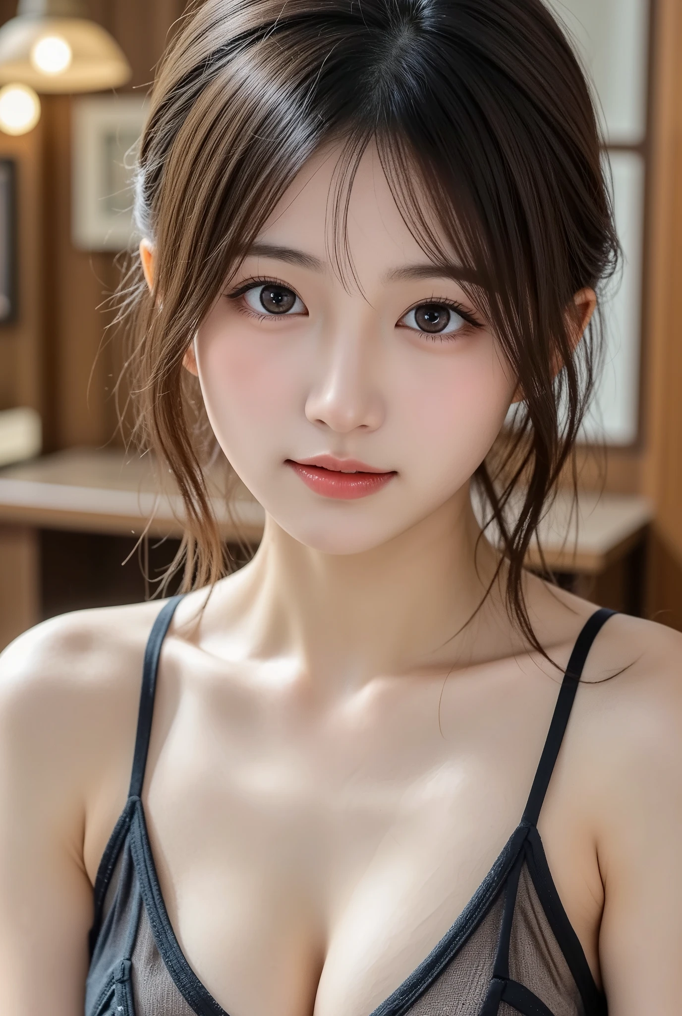 ((highest quality, 8K, masterpiece :1.3)), 1 girl, Pretty woman highlighting her slender abs :1.3, huge breasts :1.2, seductive pose, pool, super detailed face, highly detailed lips, fine eyes, double eyelid