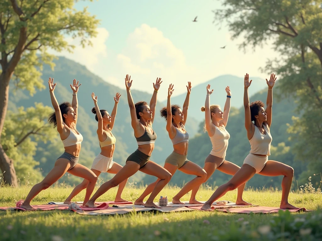 Une photo montrant des jeunes noirs faire du yoga)