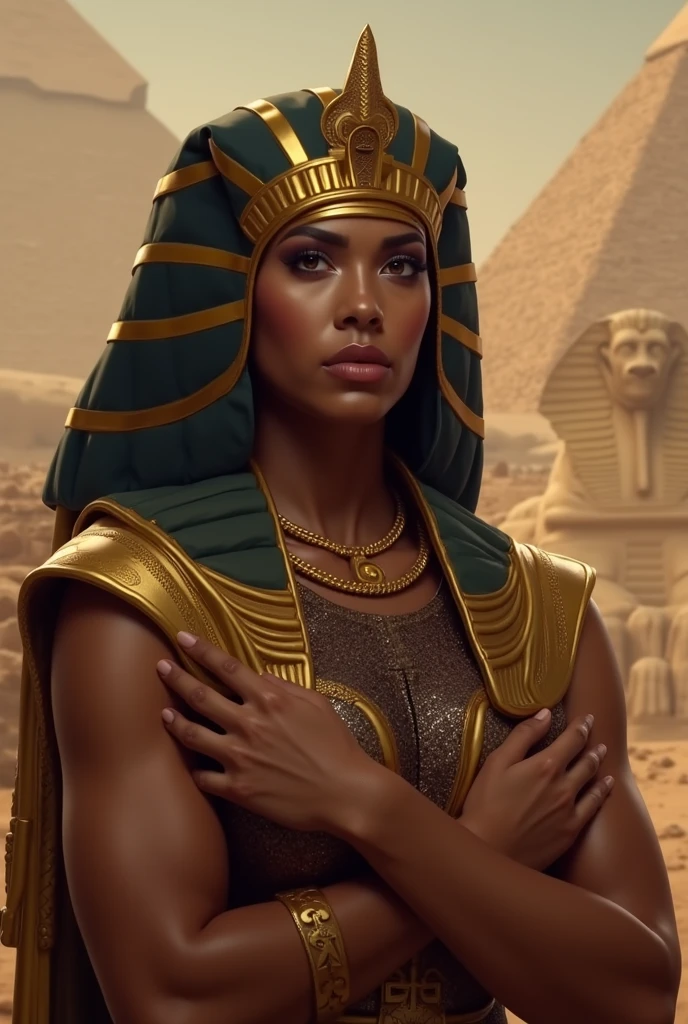 Photo BEYONCÉ ,l,texture 4K, high quality, beautiful hair, 8k image, high image quality, at night, EGYPTIAN GODDESS OUTFIT, QUEEN, THRONE, KINGDOM, BROWN EYES