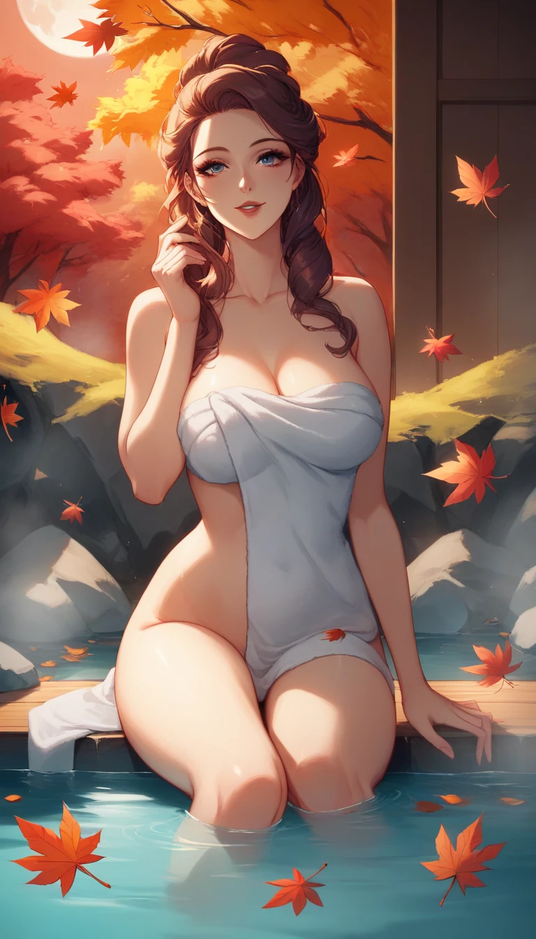 Colored leaves, Autumn colors, leaves turn yellow and red,
1 girl, Smile, up looking_Back, Sunset, Contre-Jour,NSFW、Full body nudity、Detailed pubic area 、(Big、looking upwards、erectile nipple、big areolae)Pubic area 、hair、open one's legs