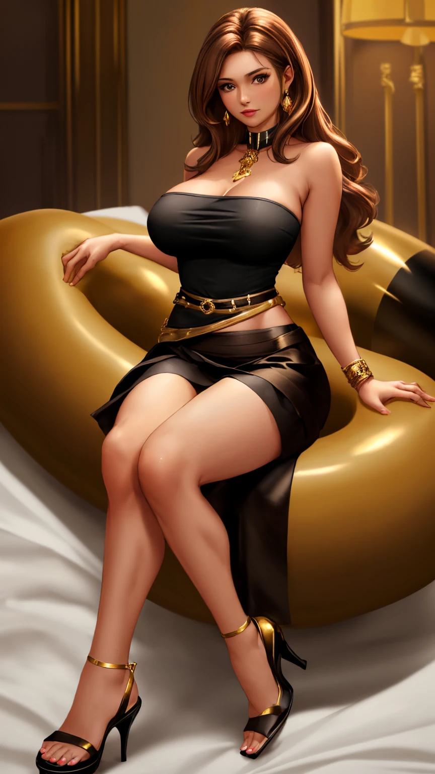 angel, armor gold (masterpiece, best quality, high resolution:1.4), 1girl, angel, skin pores texture, Hair blonde, HD , Photography, movie, cinematic, full Body, Realistic, (8k, RAW photo, best quality, masterpiece:1.2), (realistic, photo-realistic:1.33), best quality, detailed eyes blue, cute,natural lighting, depth of field, film grain, soft skin, sharp, detailed and realistic portrait of a woman , smirking lustful smile, barefeet together laying on bed, golden bikini, milf, bimbo, body over pink sheet, tiara, princess bedroom background, cover face with transparent veil, nice ass, thick hips, hands on hips