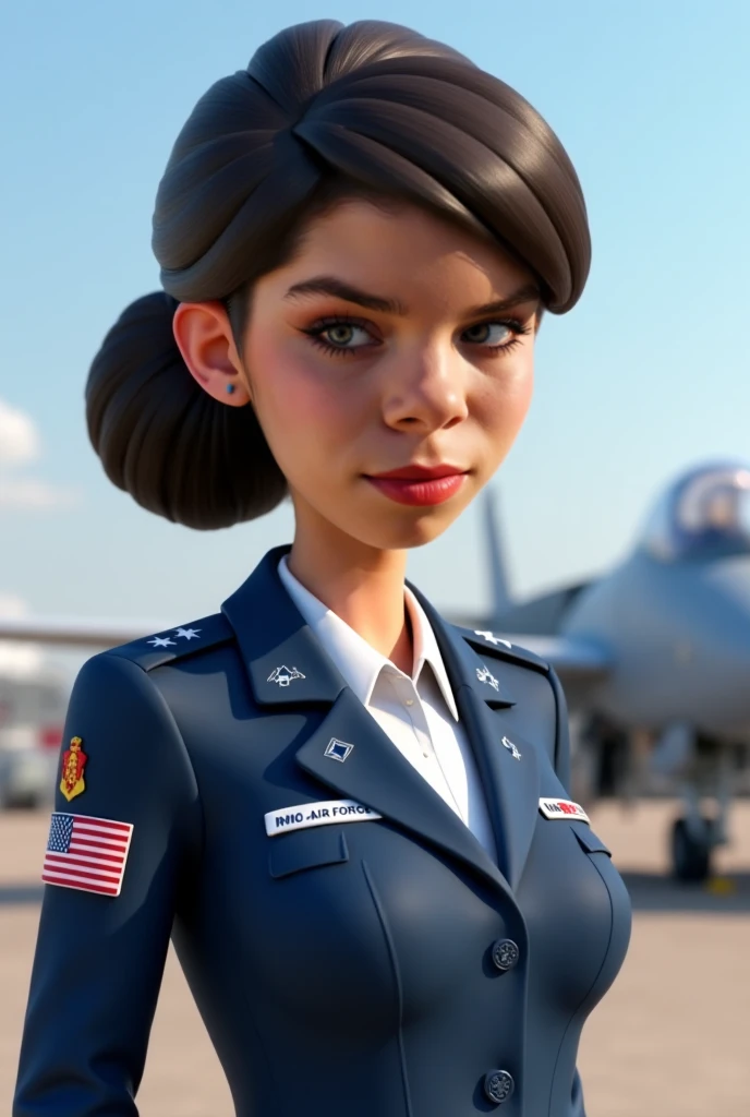 Imagem da capa do filme,como uma pessoa real,Vestido Educado,Imagem de capa do War War Fighter Action),(Movie Reference Foundation : 1.8 ),Realistic,White Air Force General Uniform,(Realistic face resolution),Cinematic poses,adulto,magro,pequeno,1 Mulher com cabelo loiro escuro,serious face,science fiction,scientific fiction,personagens diferentes