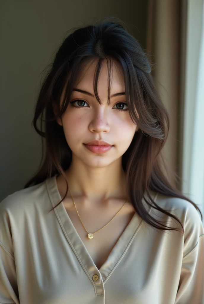 A girl without a t shirt
