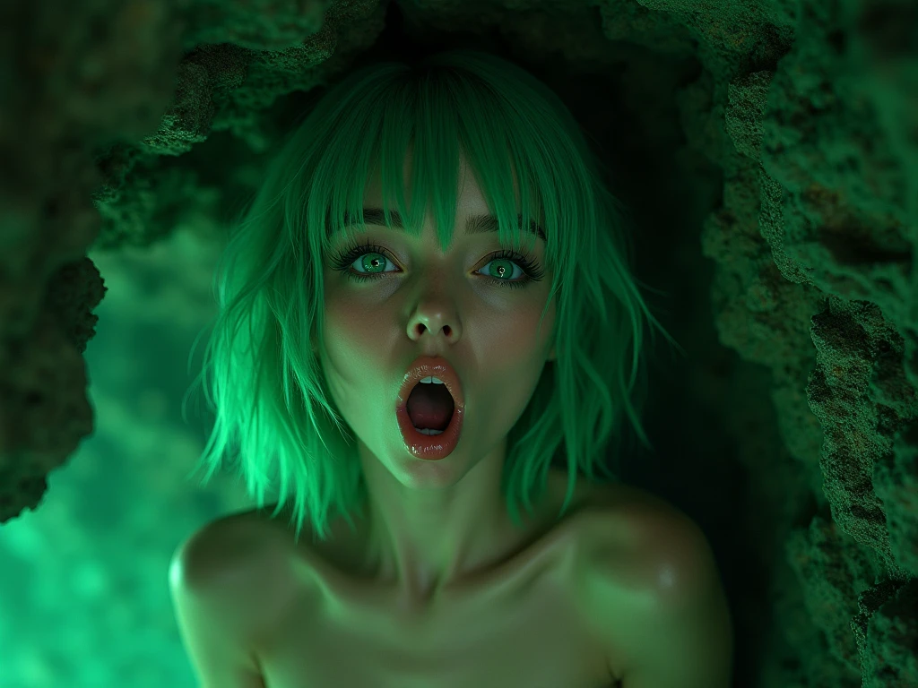 Highest quality、Ultra-high quality、woman、high school student、short hair、Completely naked、Large Breasts、woman器、smile、Open your mouth、Sticking out tongue、My face is wet with white fluid、Dripping saliva、woman器から白い液が流れる、Nipples get erect、White fluid coming out of nipples、On the bedで股を開く、Bedroom、On the bed