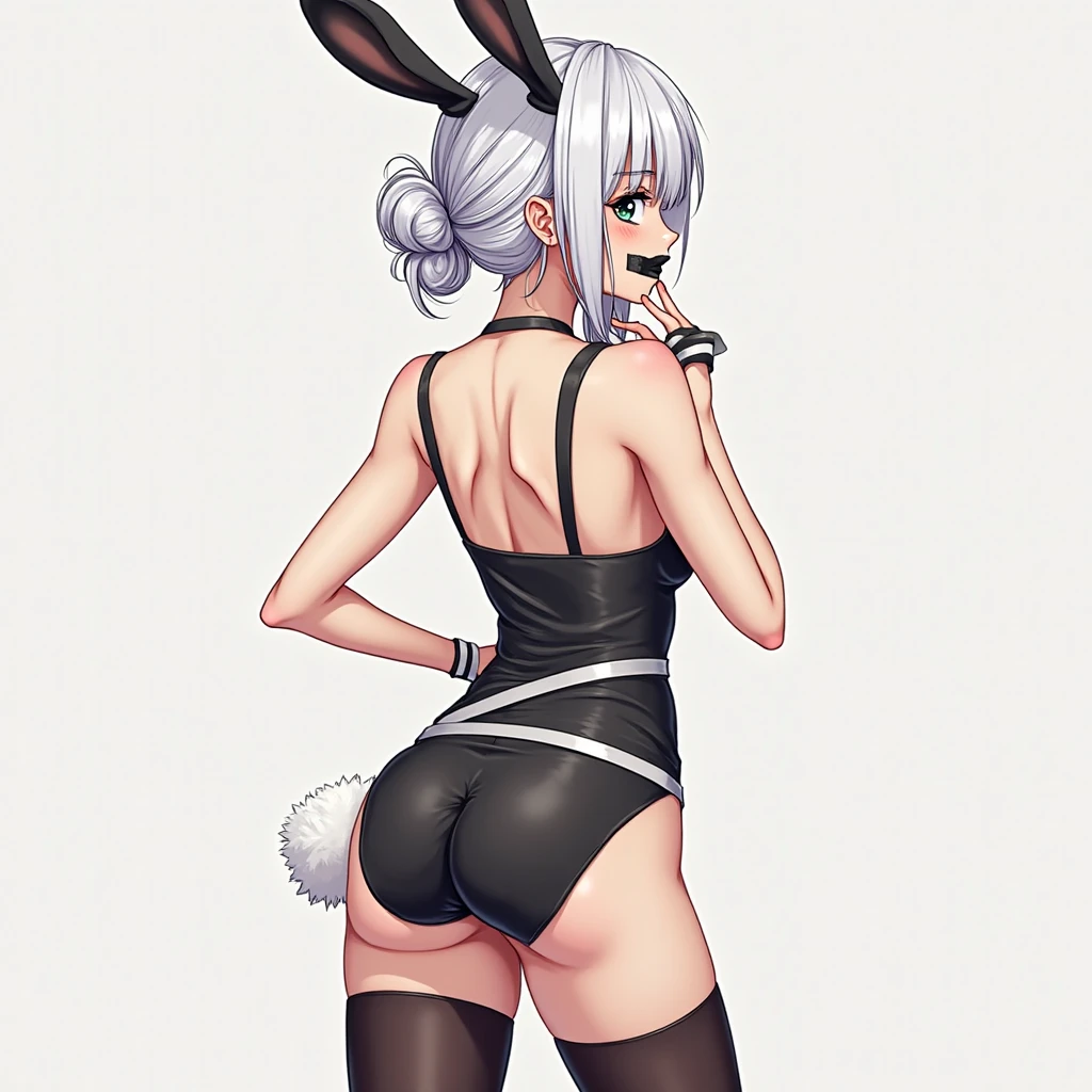 a drawing of a cat with glasses and a dress, shaded cell!!!, female furson, cel - shading art style, oc commission, silver eyes full body, Anime style flat shading, Bunny girl, furson!!!!, pose neutral, clean shaded cell, original chibi Bunny girl, furson art, with rabbit ears, Lola Bunny Fanart, sketchy art style
