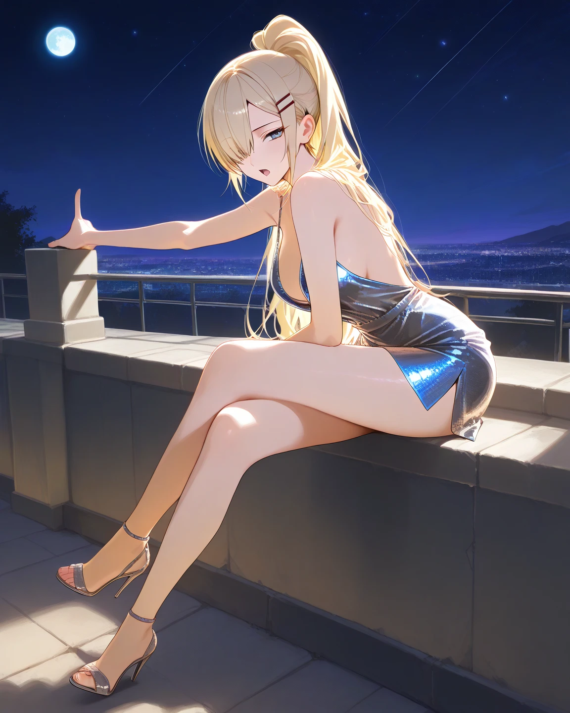 AtagoKC, (Atago) uniform
,(masterpiece:1.4),(best quality:1.4), (premium:1.4), (great illustration:1.4), (ultra-detailed:1.4),(art CG, 8K), KonishiCSA,1girl,solo,
full body,Starry Sky,blush,smile,
(bikini:1.4),