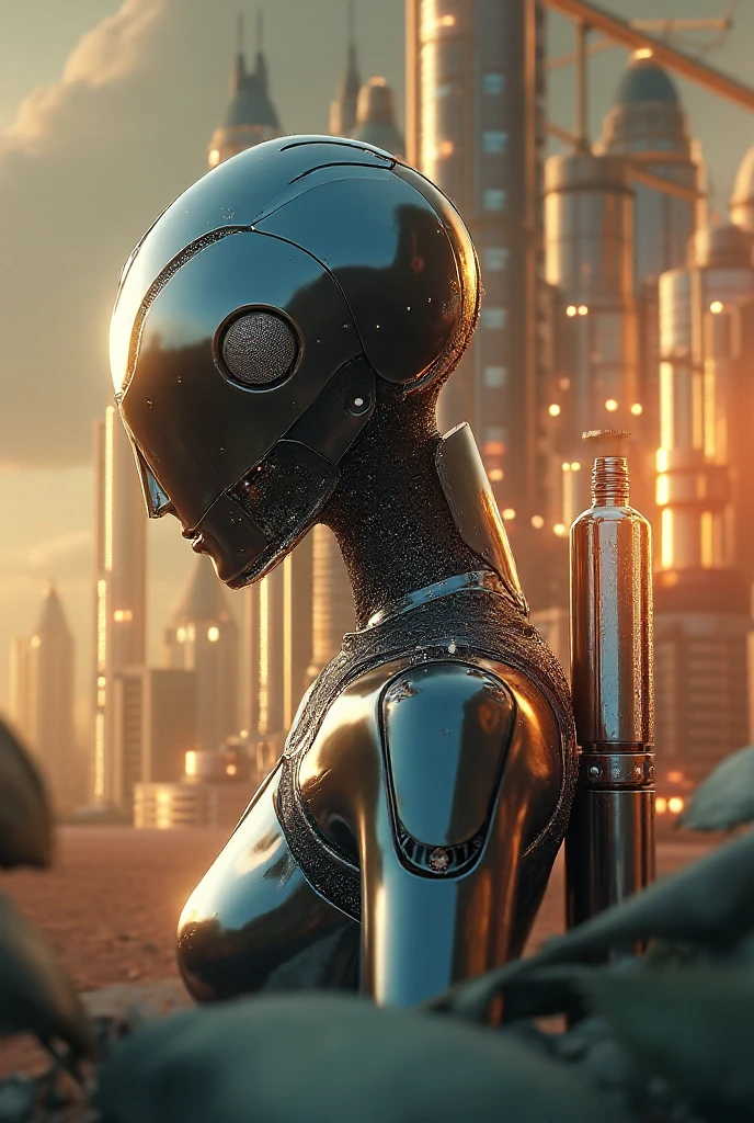 a woman with a helmet standing in front of a group of mannequins, cyberpunk art by Jim Burns, cgsociety, retrofuturism, daz3d, ps1 graphics, dystopian art