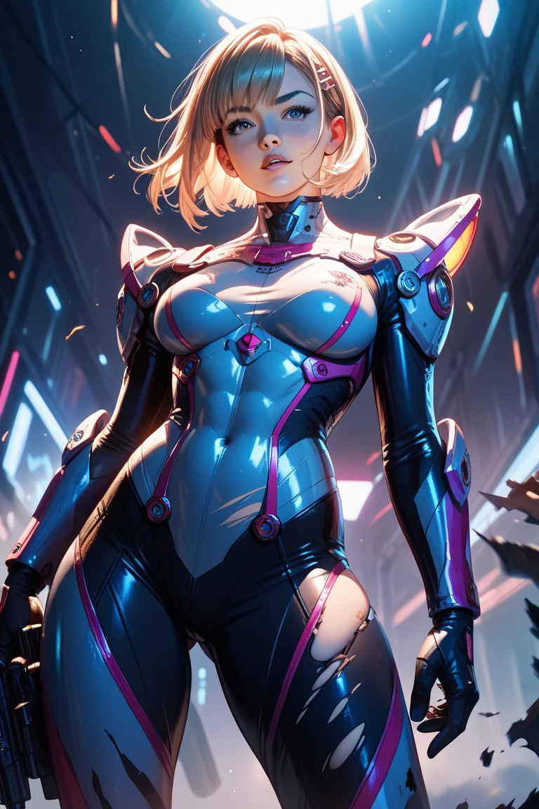 (La Best Quality,A high resolution,Ultra - detailed,actual),Gwen Stacy traje de Spiderman white women, ,(Cyberpunk ruined dungeon ruins background :1.4 ), More detailed 8K.unreal engine:1.4,UHD,La Best Quality:1.4, photorealistic:1.4, skin texture:1.4, Masterpiece:1.8,first work, Best Quality,object object], (detailed face features:1.3),(The correct proportions),(Beautiful blue eyes),  (cowboy pose), (Gwen Stacy:1.4),( face detailed Gwen Stacy:1.4), Epic Fantasy Art Style HD, 4K fantasy art, epic fantasy digital art style, epic fantasy art style, Fantasy Woman, epic fantasy art portrait, Epic fantasy style, hyperrealistic fantasy art, hd fantasy art, Epic fantasy character art, epic fantasy art, in style of dark fantasy art, epic fantasy digital art