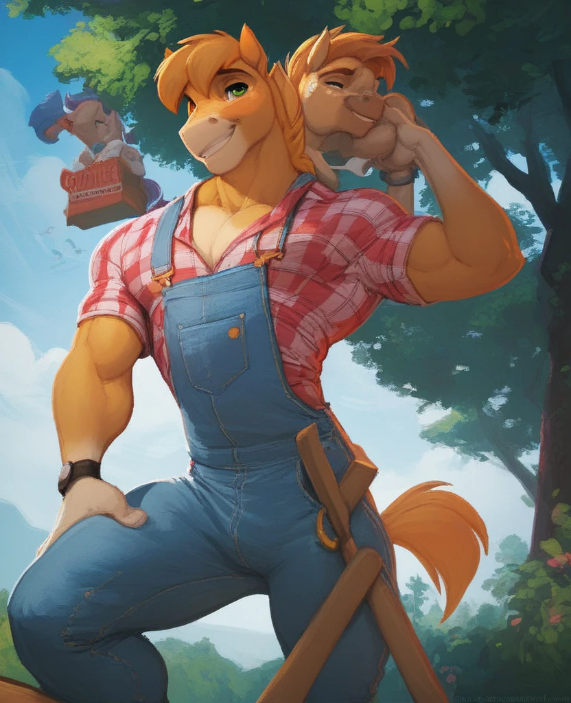 ((1boy, solo)), male, standing, cowboy hat, cowboy boots, blue pants, cowboy outfit, hands on hips, brown hair, bangs, ((wetting self, pee stains, puddle)), full body, looking down, blushing, clenching teeth, shocked expression, slender, farm background