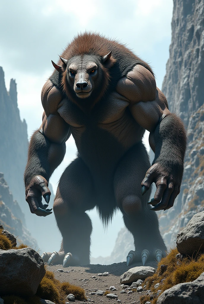 Muscular bull furry