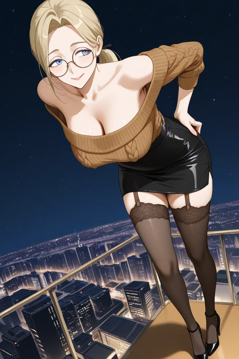 multiple girls, 3girls, standing, giantess art, highly detailed giantess shots, giantess, most detailed, perfect face, Two legs, Five fingers, short hair, A beautiful girl who is bigger than a skyscraper, Wearing rimless glasses, smile, huge breasts, magical girl dress, bow, magical girl, holding a magical wand, black pantyhose, stiletto heels, thunderbolt from a magical wand, seaside metropolis, numerous miniature warships on the sea, Destroying cities, Under heavy attack, A very small big city, Miniature metropolis, Full body description, GTS, giga giantess, gigagts, stomping city, crash city, tiny city, micro city, pantyhose feet, High resolution, highest quality, masterpiece,