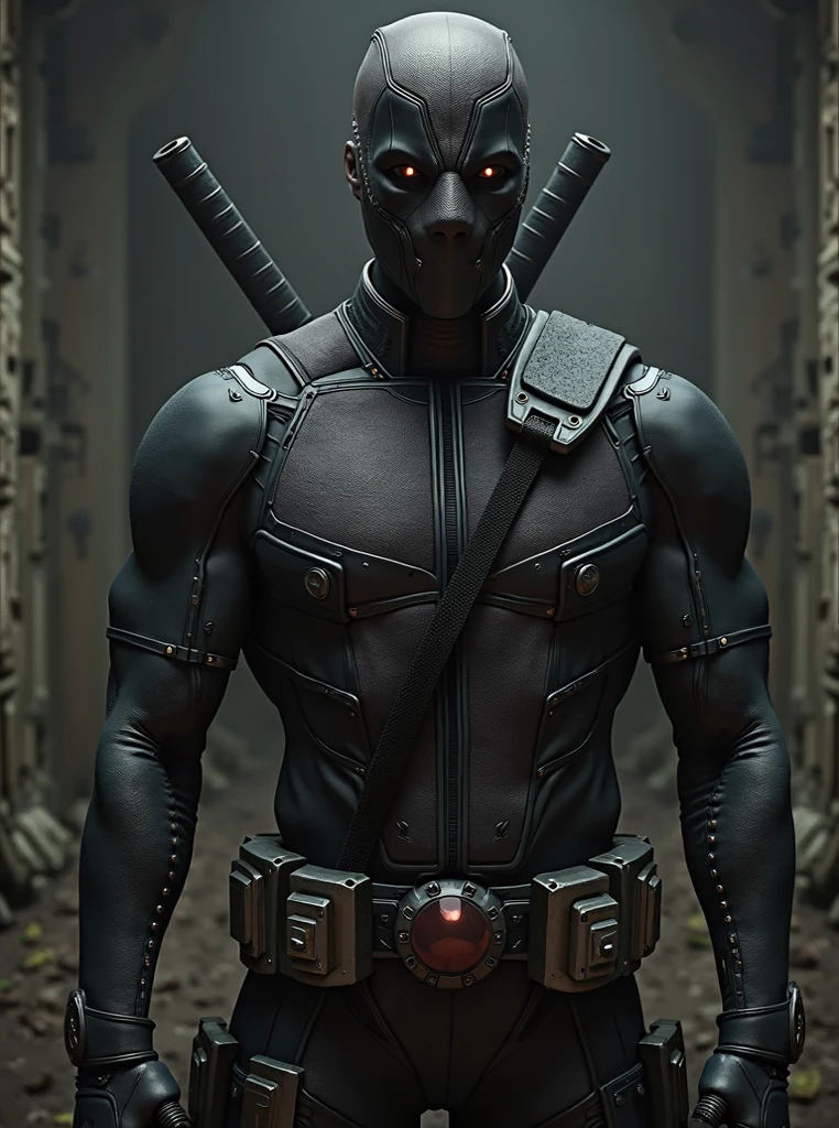 ator Josh Brolin as Noob Saibot de Mortal Kombat, posture of fight, shadowy figure wearing a black ninja outfit, skin black, black gloves, Black boots, intrikate, high détail, sharp focus, Dramatic, photorealistic paint art by greg rutkowski