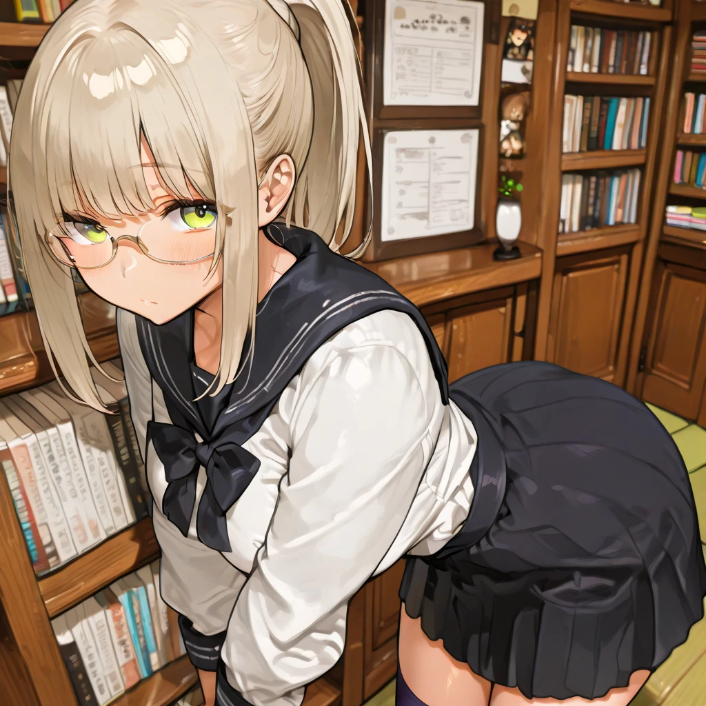 Masterpiece,high resolution,library,cute,High school girls,Completely naked,Embarrassed face,Urinating,Tie around the neck,Bow-legged
