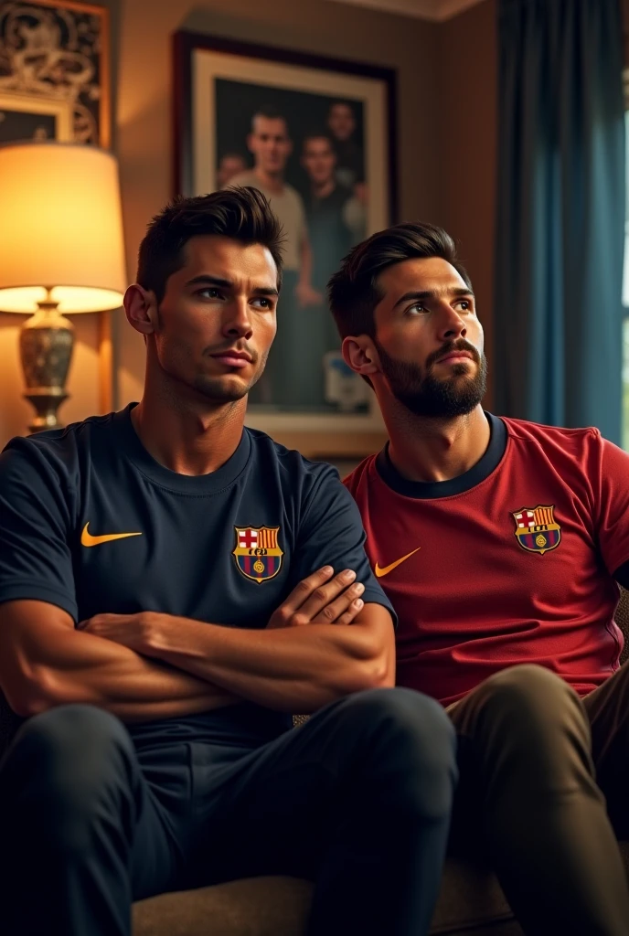 Messi and Ronaldo hug realistic