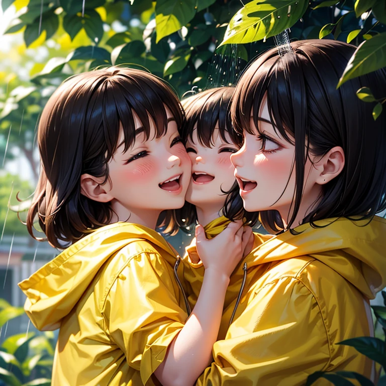 (Masterpiece of RAW photography:1.37)(Snapshot of 3girls having fun in open shower room by the pool, kissing face to face), {Braid hair|With Bun}, (School Swimwear), the body is covered with juice {White LiquidSoap|Sweating|be sweaty}, WetFace Wet pearl skin, ((Wet swimsuit)), Perfect Lighting (bokeH:1.4), Roundly butts, (Shower Water:1.6) { (Gigantic Overflowing sideboob) | Butt cruck | (from above:1.4) }, {hidden hands|(Corrected Childish Hand)} BREAK (NOGIZAKA girls) ((Extremely Detailed very KAWAII face variations)), perfect anatomy, Childish, captivating gaze, PerfectEyes ElaboratePupil with (sparkling highlights:1.2), long eyelashes, Wet RED Lips with beautiful details, RosyCheeks . { (Dynamic joyful expressions) | (:d) } . (close-up:1.28), Assfocus (Full of Water like Downpour, Everything Wetted:1.6) ((Starry Water Particles))