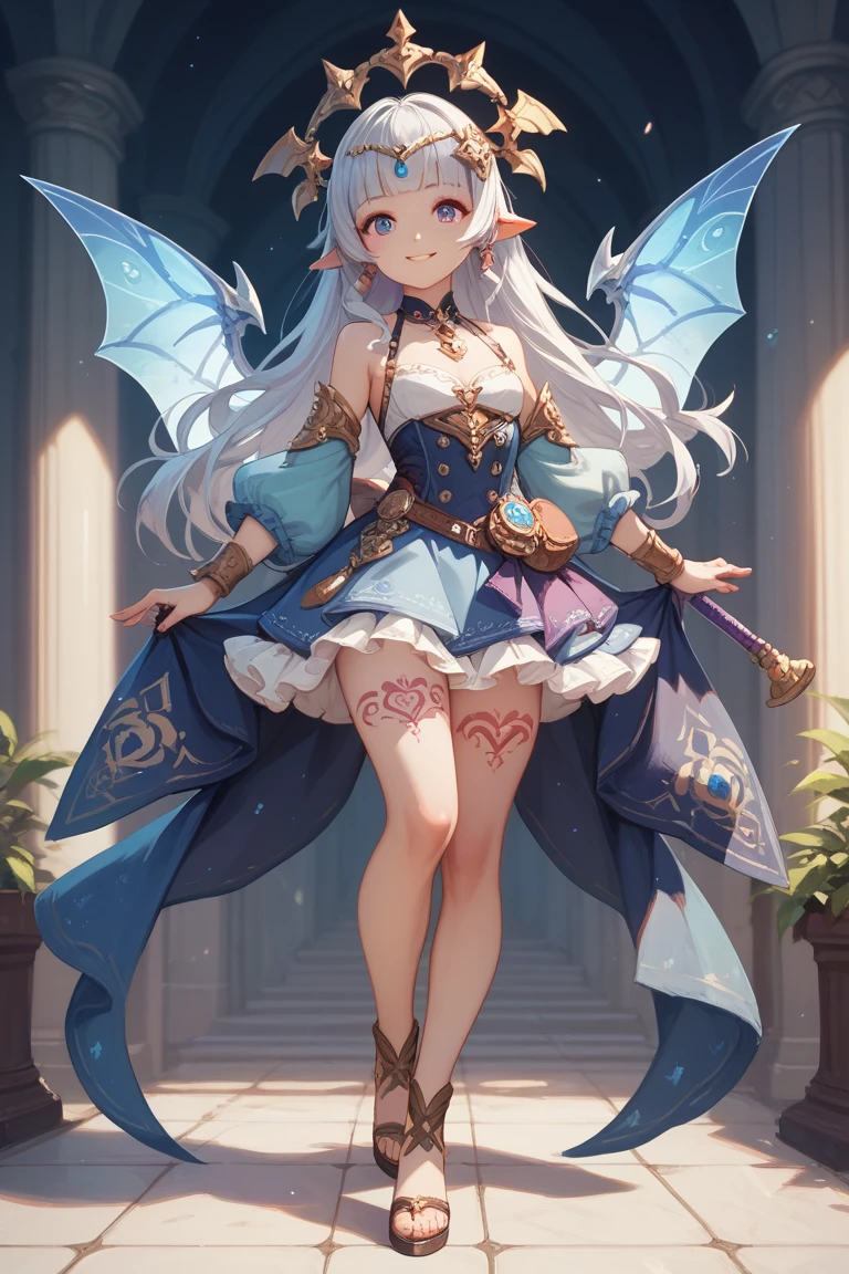 (Masterpiece, Best Quality, High Quality, Highres:1.4), Detailed, Extremely Detailed, Ambient Soft Lighting, 4K, Ornate, Indoors, (Renaissance, Vintage:1.4), Plants, Window, 1Gril, (Solo:1.4), (A MILF:1.2),The upper part of the body, (sface focus:1.2), (Very delicate hair:1.2), Lilac hair, long whitr hair, (purpleeyes、curvy build、(head gear:1.2)、tiara crown、jewelry,Pedras preciosas、diamond,Elf wings,shadow of the tree,facula
