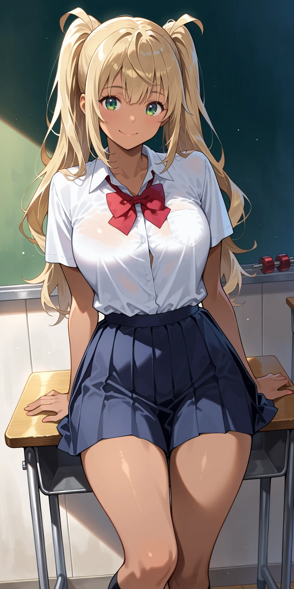 Young girlThe teasy blonde-eyed girl, library, wearing a cheeky smirk and donning a red miniskirt with nylons, socks, and a pair of converses. With a tight shirt and a black tie, feet, foot tease, soles