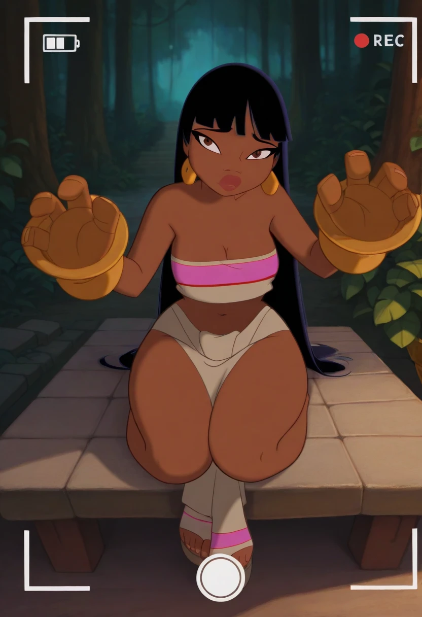 intricate details, mature woman, solo focus, has eye bags, priyanka, dark skin, lewd expression, open mouth with tongue out, hair tubes, detailed face, 1 girl, (masterpiece, best quality:1.2), collarbone, cleavage, kneeling, wearing a dog collar, public park, crawling on the grass, exposed crotch, looking at viewer,nipples , (three quarters view), people in the background, lewd, black eyes, earrings, massive breasts, collarbone, breasts, enormous breasts, looking at viewer, outdoors, massive breasts, exposed breasts, exposed crotch, slutty, nudity, wearing a collar , three quarters view,,, , ass, solo, 1 girl, sagging breasts, perfect anatomy, breasts sag to the ground, being led on a leash, leash attached to collar, perfect anatomy, chain leash, stocks, solo
