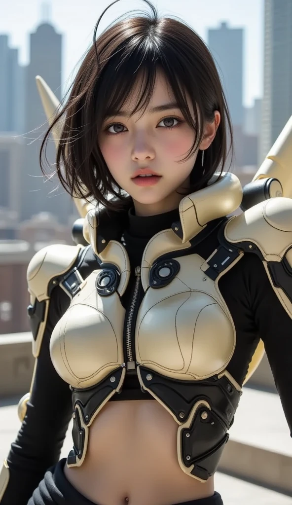 (1girl:1.3), solo, __body-parts__, official art, unified 8k wallpaper, super detailed, beautiful and aesthetic, beautiful, masterpiece, best quality, raw, masterpiece, super fine photo, best quality, super high resolution, photorealistic realism, sunlight, full-body portrait, amazing beauty, dynamic pose, delicate face, vibrant eyes, (from the front), she wears a futuristic Captain America jersey, blue color scheme, (holding a shield), A capital A on chest, very detailed abandoned warehouse background, detailed face, detailed complex busy background, messy, gorgeous, milky white, highly detailed skin, realistic skin details, visible pores, sharp focus, volumetric fog, 8k uhd, DSLR camera, high quality, film grain, fair skin, photo realism, lomography, huge metropolis in future dystopia, seen from below, translucent