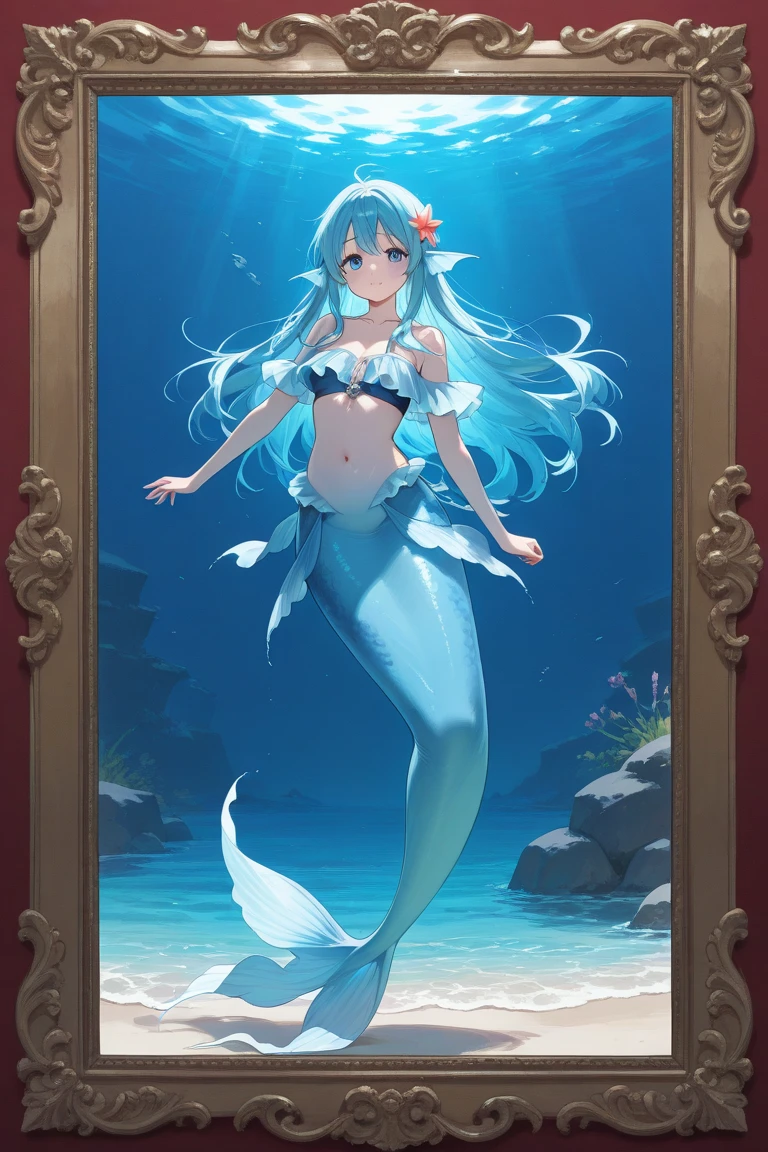 A row of glass aquariums、pet、girl、mermaid、Human trafficking、A lot of girls