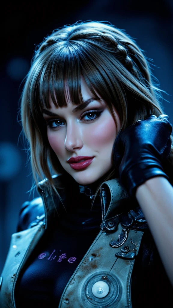 an SFW portrait of woman Dominika C, beautiful, ((wearing a black dress)), seductive, perfect eyes, perfect face details, (highly detailed skin: 1.1), seductive smile, perfect thin body, photorealistic, realistic, dramatic lighting --auto