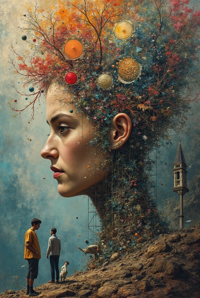 Magazine mosaic mixed with images made of Impressionism, Expressionism, Romanticism, Post-Impressionism, Baroque, Renaissance, Art Nouveau, Realism, Cubism, Abstractionism.