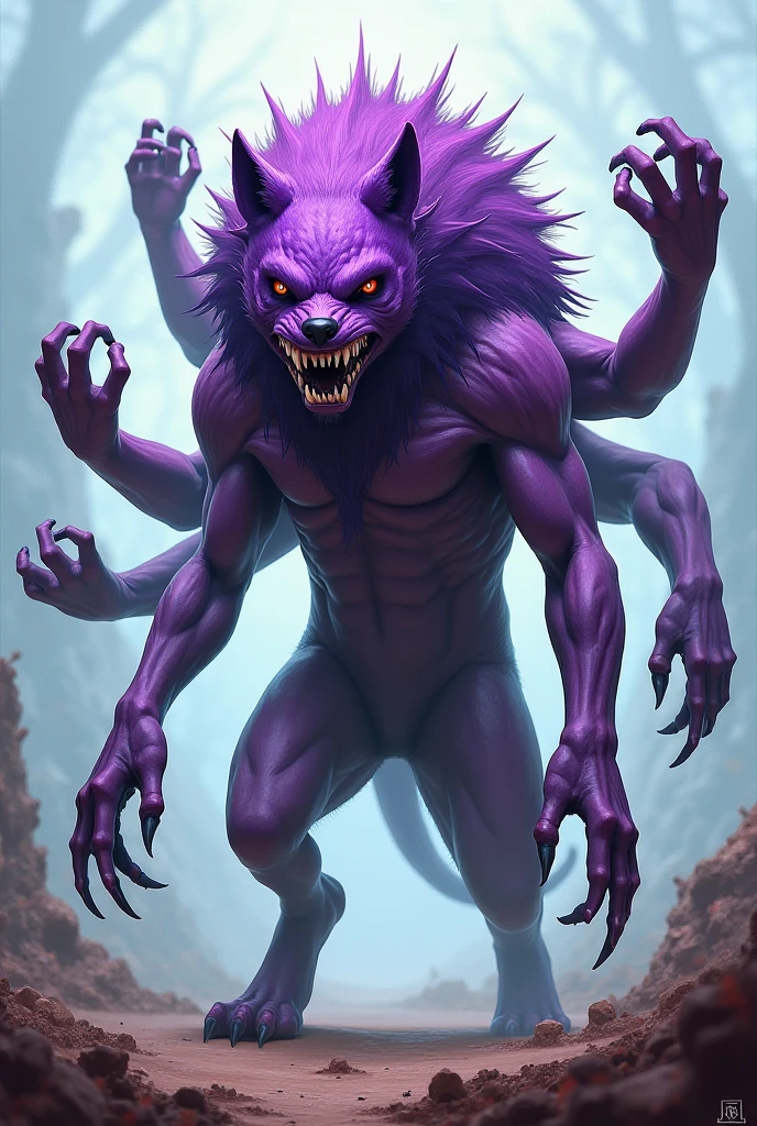 Purple animal with anger written on it, &quot;criminal crazy&quot;