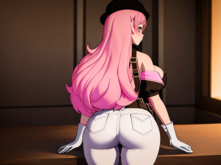 bonita chinesa,standing on her feet,Incline-se para a frente com o peito firmemente contra as pernas,unparalleled beauty,Shiny rubber pants,oversized buttocks,round buttocks,beautiful buttocks,upturned buttocks,Single hairstyle ponytail,cabelos pretos,pernas delgadas,salto alto,Gentle and shy face,laughing from the heart,耳Nipple Ring,colar,Correntes,Behind the perspective
