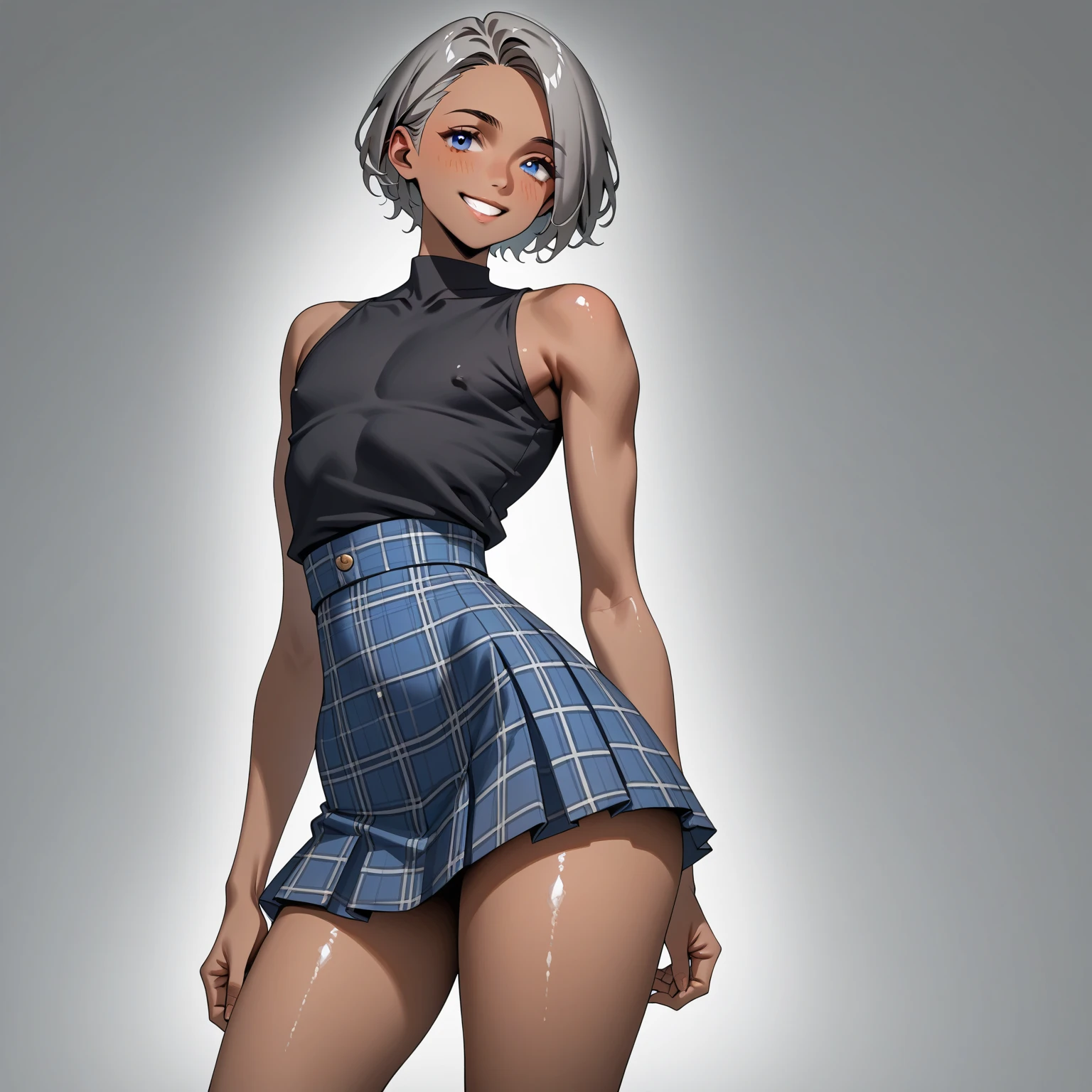 Cool woman,Sharp,boyish,The forehead is visible,Married Woman,whole body,Character portrait,Short Hair,Short Hair,Very Short Hair,slender,Slender,naked,skin,tits,skin露出,Black Hair,Small breasts,Small breasts, wears glasses,Watching the audience,Facing the screen,The feet are visible in the standing posture.
