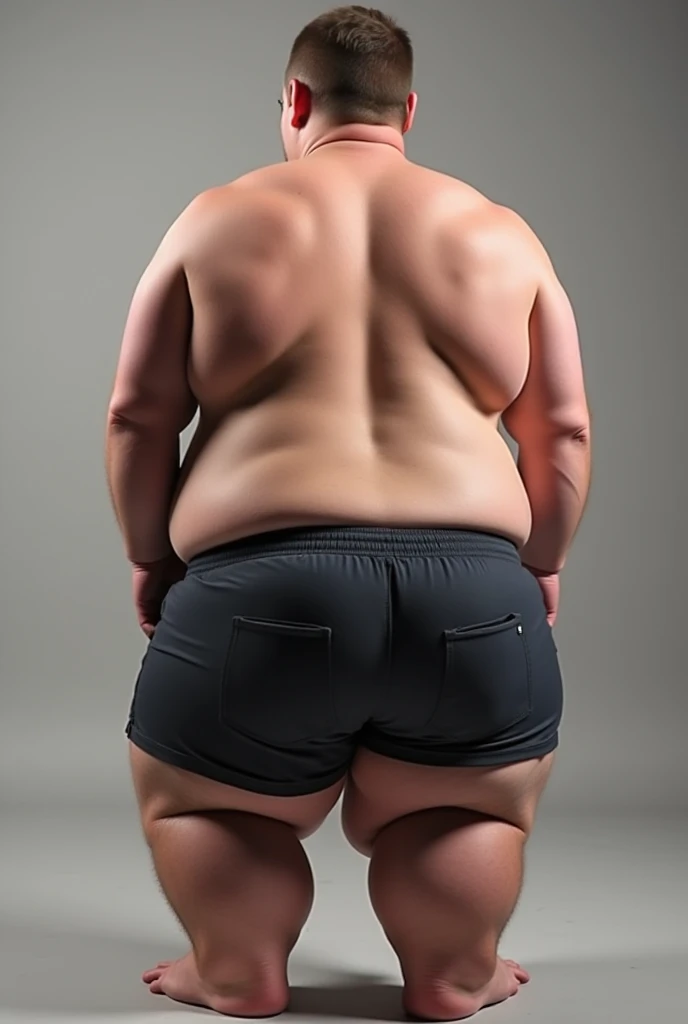 Fat gay man spreading his naked ass