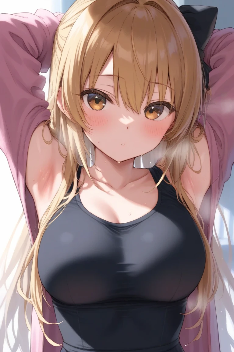(masterpiece,highest quality, detailed), One girl, alone, Park bench,Clear skies, black tights,bikini, Sweat, Ahegao, Roll your eyes, blush, naked、Blonde,Messy wavy long hair,Big Breasts