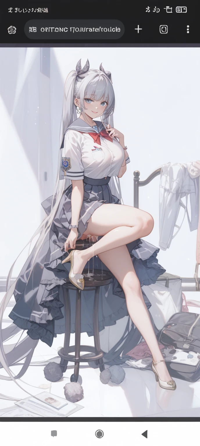 ((Biologically correct limb count)),(( From head to toe,Full-body photo including face)),4K,((Standing position)),masterpiece,((Focus on the face)),((Symmetrical facial features)),Eyes with detailed description,Beautiful woman,Great style,Beautiful arms,Beautiful legs,Beautiful Hands,(Small Ass,Thin thighs),Facial detailing,Small earrings,necklace,(Rubber Sailor Suit,mini skirt((High heels,Patterned stockings))),((Meet at the station)),Silk gloves,(((blue blonde))),Realistic photo