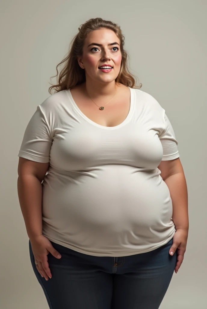 Chubby woman, 40 years old white Caucasian woman walking outside, summer, day time, Mississippi, Gulfport, long straight slicked blonde hair, casually and daily dressed, big hips, thick thighs, casual clothed, natural huge breasts, Full Body Shot, From Above View, High Angle View, medium distance selfie, no makeup, messy hair, morning face, chubby, see through t-shirt, no bra underneath, sad, sweaty , sweaty chest, wet breasts, big brown nipples