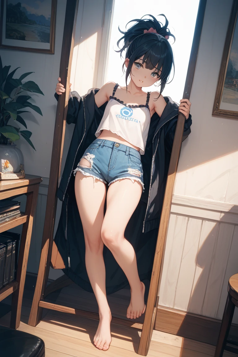 (quality)), ((masterpiece)), Recommended results、浮肿of乳头、(see through:1.5)、挺直你of背部、abdominal muscles、巨大of胸围、与地板of角度:1.2、low shooting angle、Hair loss on crotch,Hatsune Miku,((8k, original photo, 最好of质量, masterpiece), High-detail RAW color photos for professional close-up photos, (实际of, photorealism:1. 37), (最好of质量), (最好of影子), (Best Illustration), clavicle ((big breasts)), ((of, 性感of, horny)) ultra high resolution, High-detail CG unified 8K wallpaper, 基于物理of渲染, light), (Egiosar:1), 1 16 year old girl in school wearing school uniform, ((Half white coat outside)), (sailor collar school uniform), short shirt showing off the navel, in the classroom, Breasts sticking out, (split:1.2), 美丽细致of眼睛, There is light on the face, ((full-body shot)), The light is particularly strong, feminine expression, (garter stockings, Thick thighs),