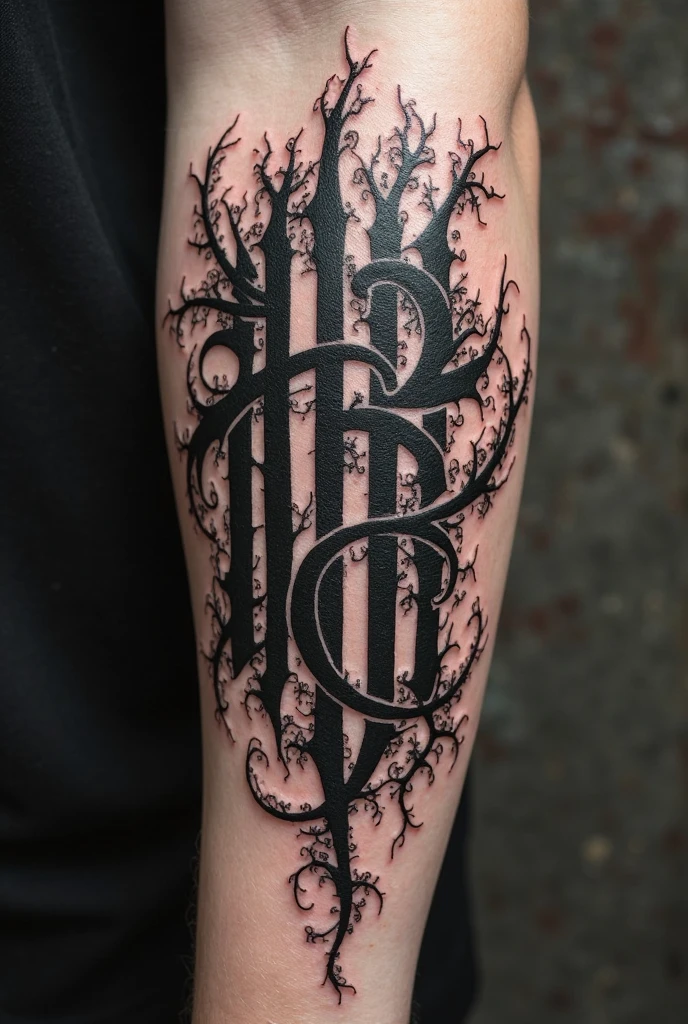 letter "hamas" with gothic style, a cool style, Dark color. It has to be a style for a tattoo, to serve as a reference