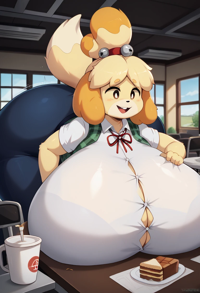 <lora:derpybelle_v10:0.7> , solo, isabelle_\(animal_crossing\), cameltoe, detailed eyes,
