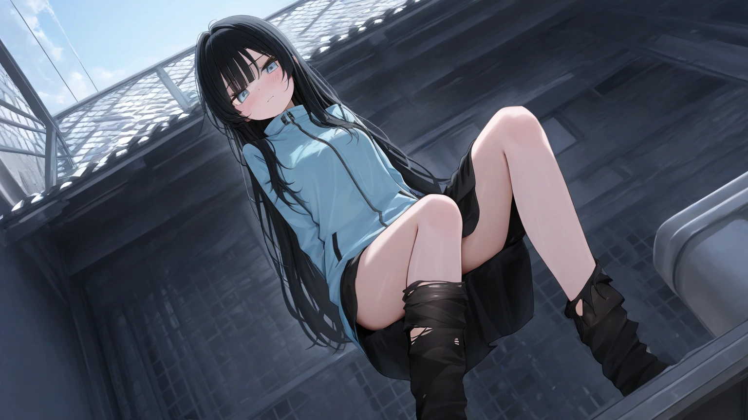 teens girl、Naked and wearing a long coat、Outdoor exposure、gargantilha、chains、Squatting、cleavage of the breast、Exposed between the strands、Pubic hair and pubic cleft、agitation、rub one's breasts、cum on chest、Dripping semen from the crotch