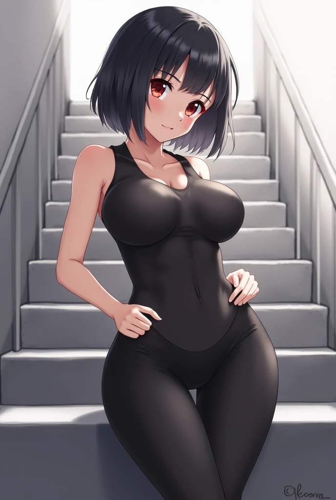 woman、Black Hair、成熟したwoman、Short Bob、short hair、Large size breasts、J cup breasts、Visible nipples、Wearing a tight dress、Black Party Dress、Urinating in prison、Squat positions、Spread your legs、Embarrassing