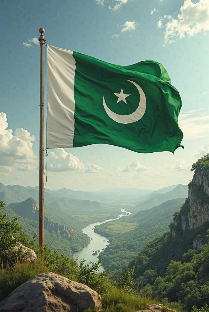 Pakistan flag on turkish bridge