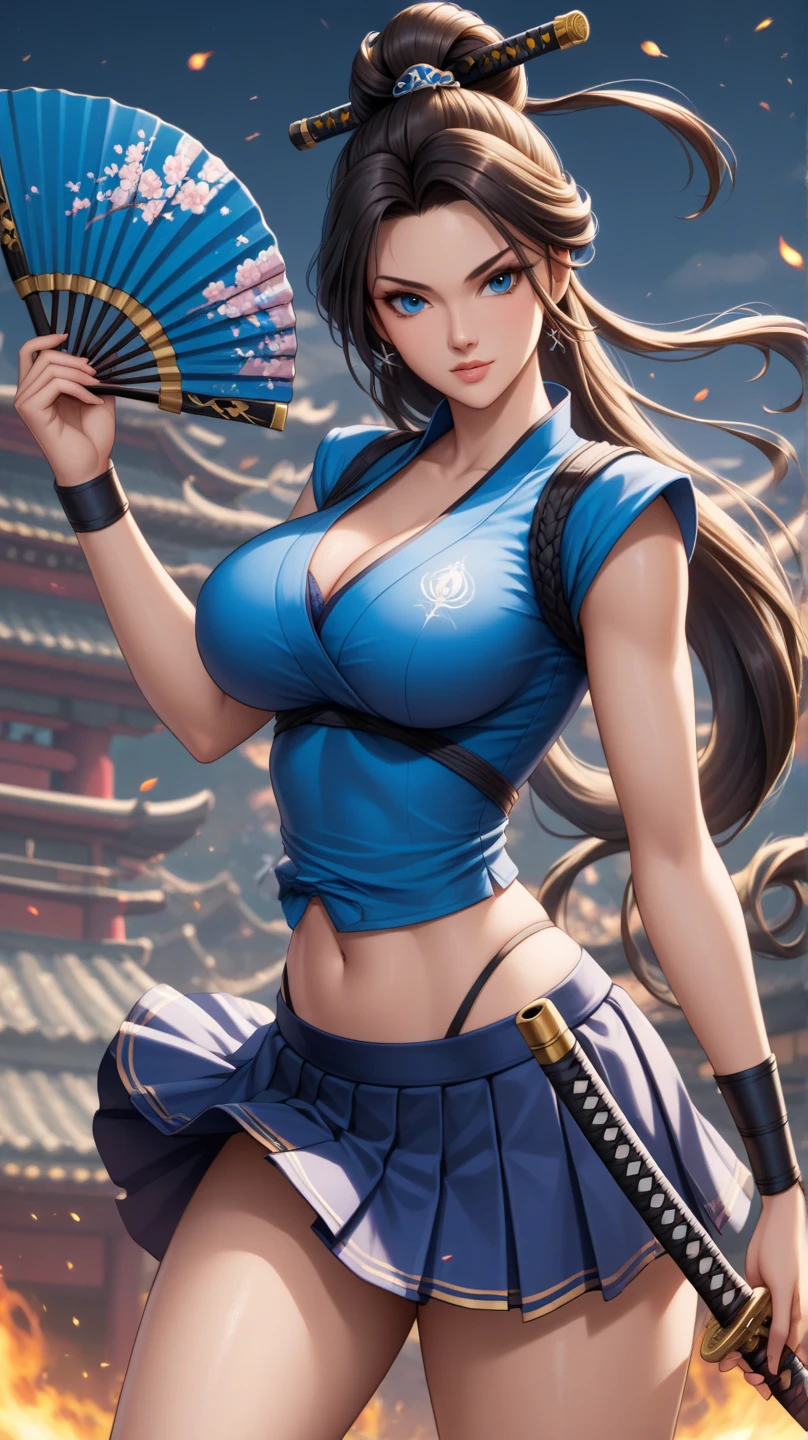 Unreal Engine 5 Realistic Rendering， （tmasterpiece， best qualtiy）， intricately details， （（best qualtiy））， （（tmasterpiece））， （（realisticlying））， （ultra-realistic realism：1.2）， （s fractal art：1.2），
1girll， mai shiranui，king of fighter，High ponytail，jumpping， laced dress，The reveal panties，huge tit，Expose cleavage，dances，Leg press，splitting legs，One word horse，Kicking，raise leg，back，Turning around，Back shadow，Turn Back，full bodyesbian，yoga，Facial expressions are intoxicated，The eyes are full of seduction，Tongue semi-extended，Extremely detailed eyes，Extremely colorful，The highest level of detail，
vivd colour，hight contrast，
（8K  UHD：1.2），（Photorealsitic：1.2），beauitful face，