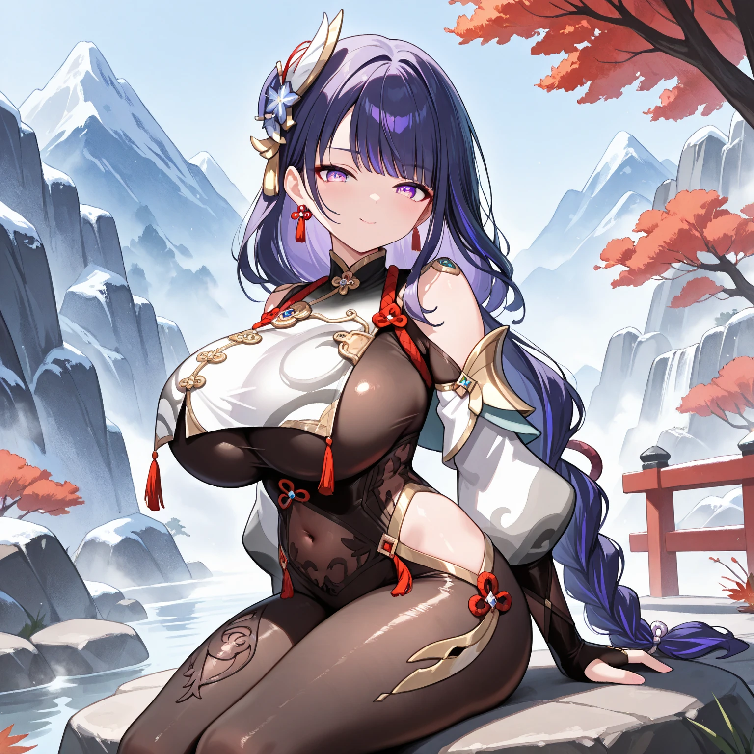 full body, seductive look, blush, outdoors, looking at viewer, lake, moody lighting, (perfect detail eyes:1.2), glowing eyes, shiny skin, smile, (long hair one braid:1.2), (huge breasts), laying in water, (Masterpiece, Best Quality, High Quality:1.4), professional artwork, Intricate Details, field of view, sharp focus, (wet:1.2)