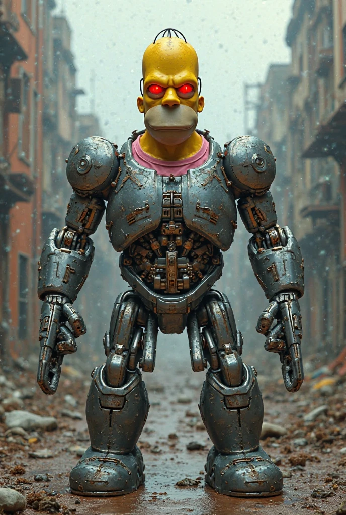 The Simpsons animated series, solo Bart Simpson, The whole body is made of metal, (A cyborg:1.1), ([tail | Detailed wire]:1.3), (intricate detail), HDR, (intricate detail, hyper-detail:1.2), Cinematic Frame, vignette, in the center, “Hyper-realistic textures," "Exact Details,” “Realistic still life,” “Realistic portraits,” “Realistic landscapes."